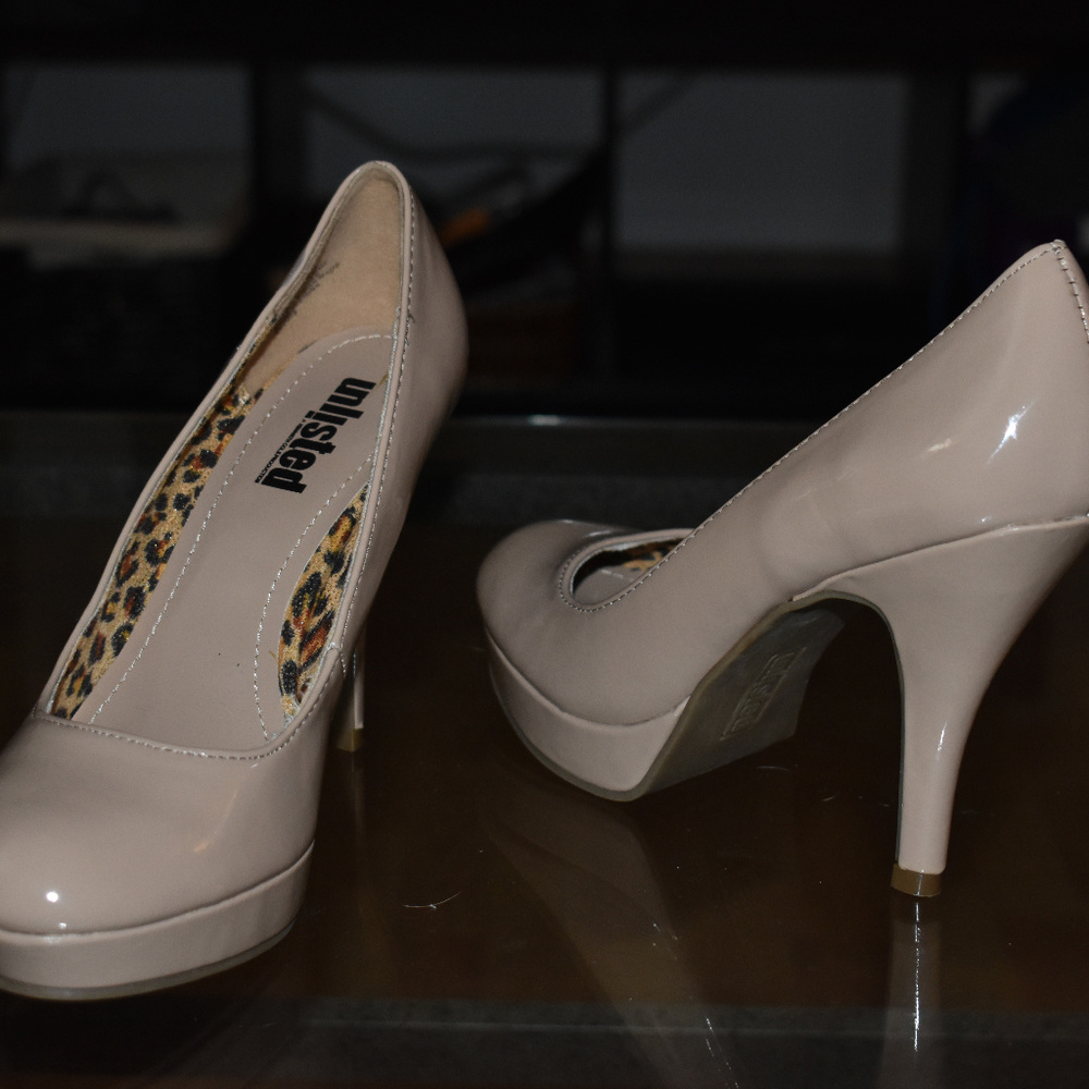 Unlisted Kenneth Cole Nude Beige Patent High Heel